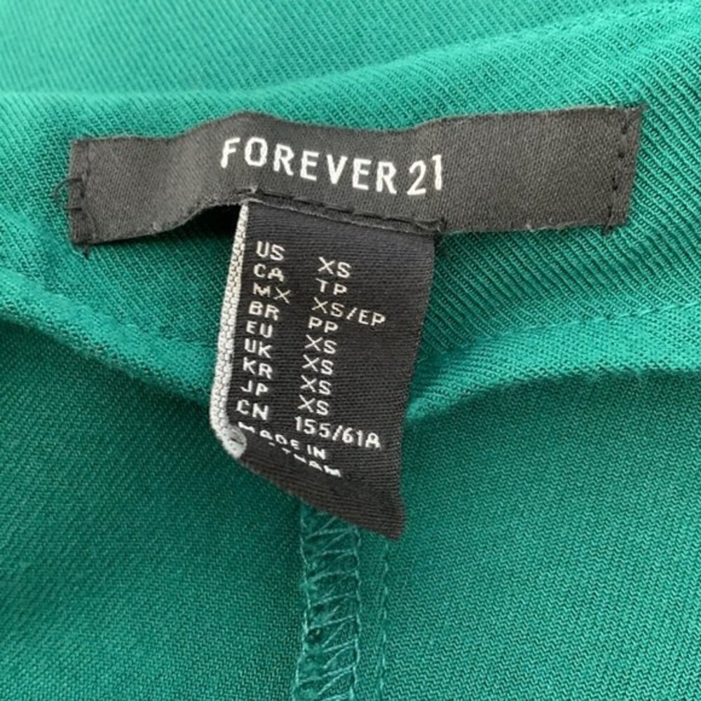 Forever 21 Wide Leg Casual Pants Green XS - Picture 3 of 7